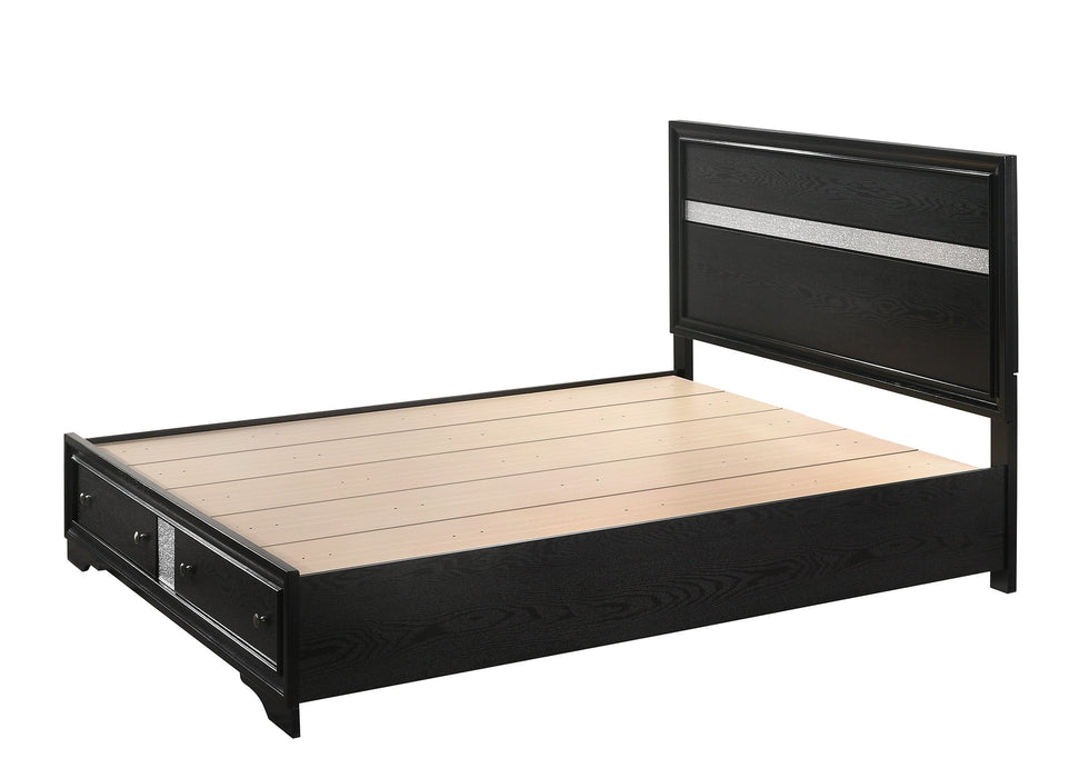 Regata Black/Silver King Storage Platform Bed