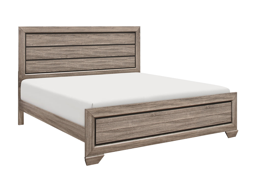 Farrow Grayish Brown King Panel Bed