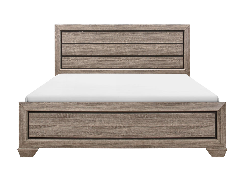 Farrow Grayish Brown King Panel Bed