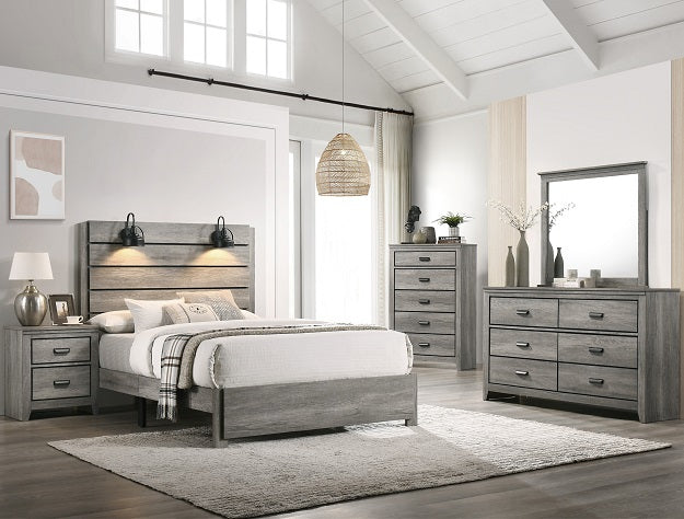 Carter Gray Queen Platform Bed