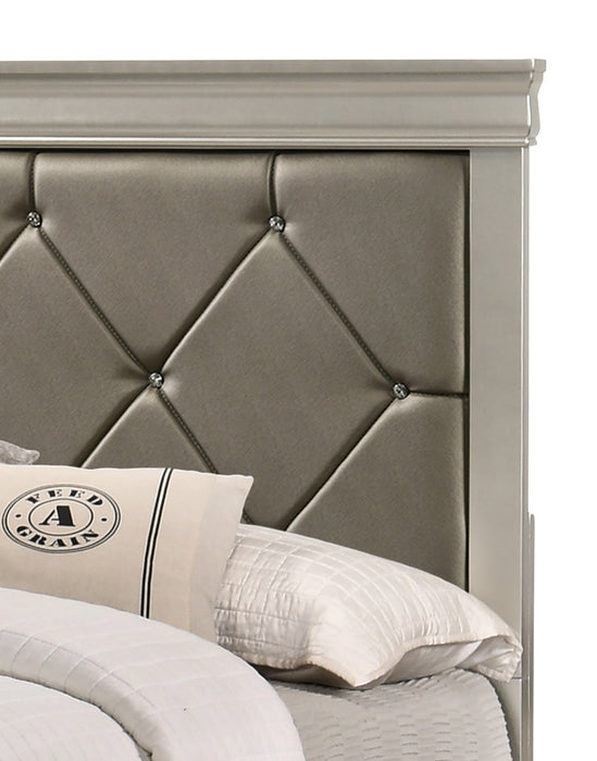 Amalia Silver Upholstered Panel Bedroom Set