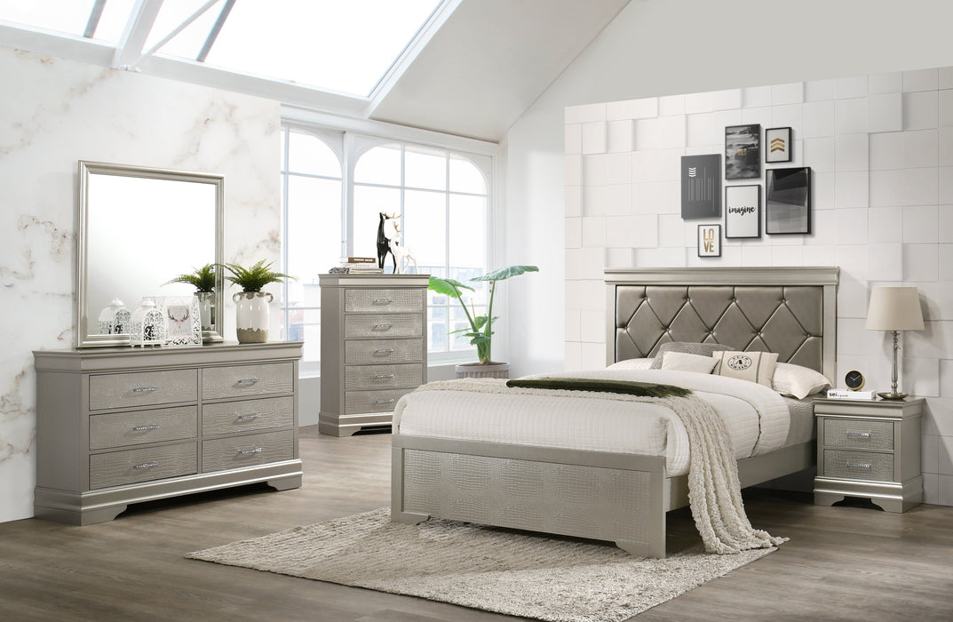 Amalia Silver Full Panel Bed