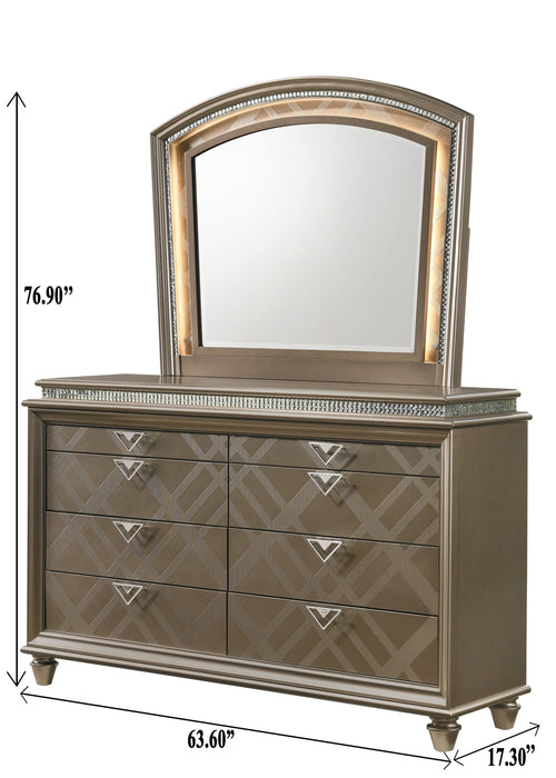 Cristal Gold Bedroom Mirror (Mirror Only)