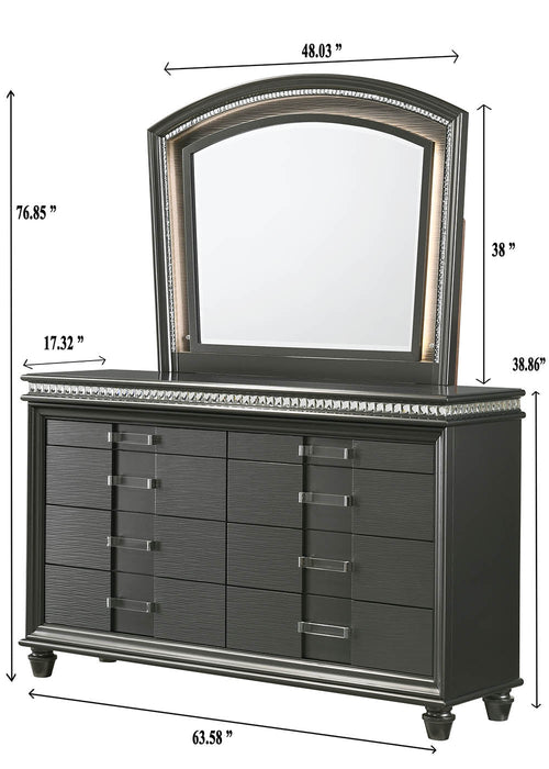 Adira Gray Bedroom Mirror (Mirror Only)