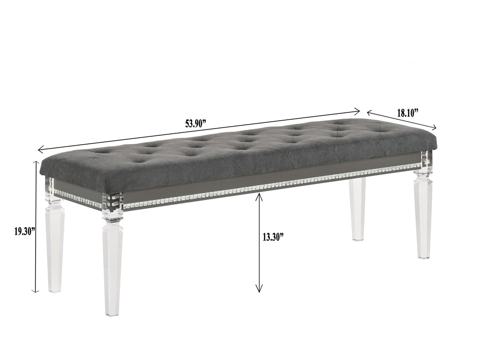 Giovani Dark Gray Bedroom Bench