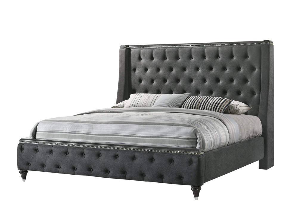 Giovani Gray Upholstered Panel Bedroom Set