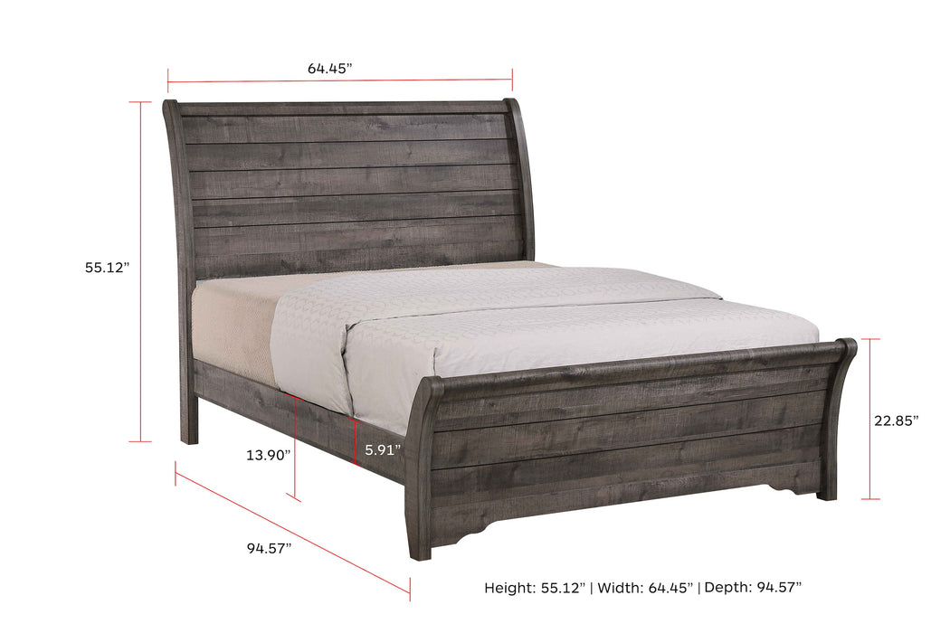 Coralee Gray King Sleigh Bed