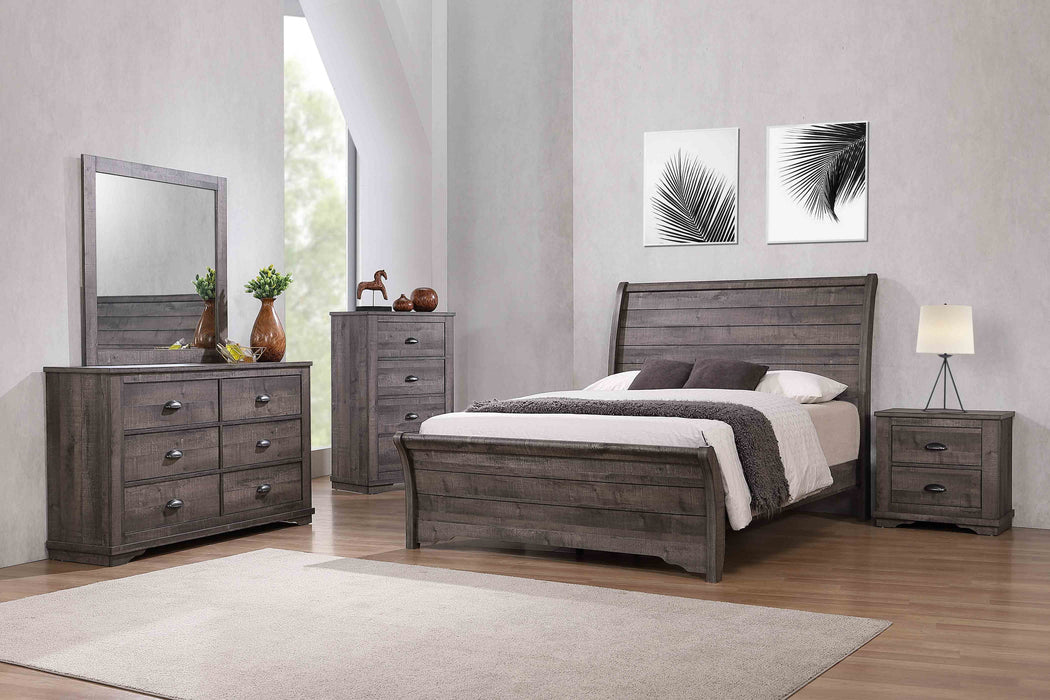 Coralee Gray Queen Sleigh Bed