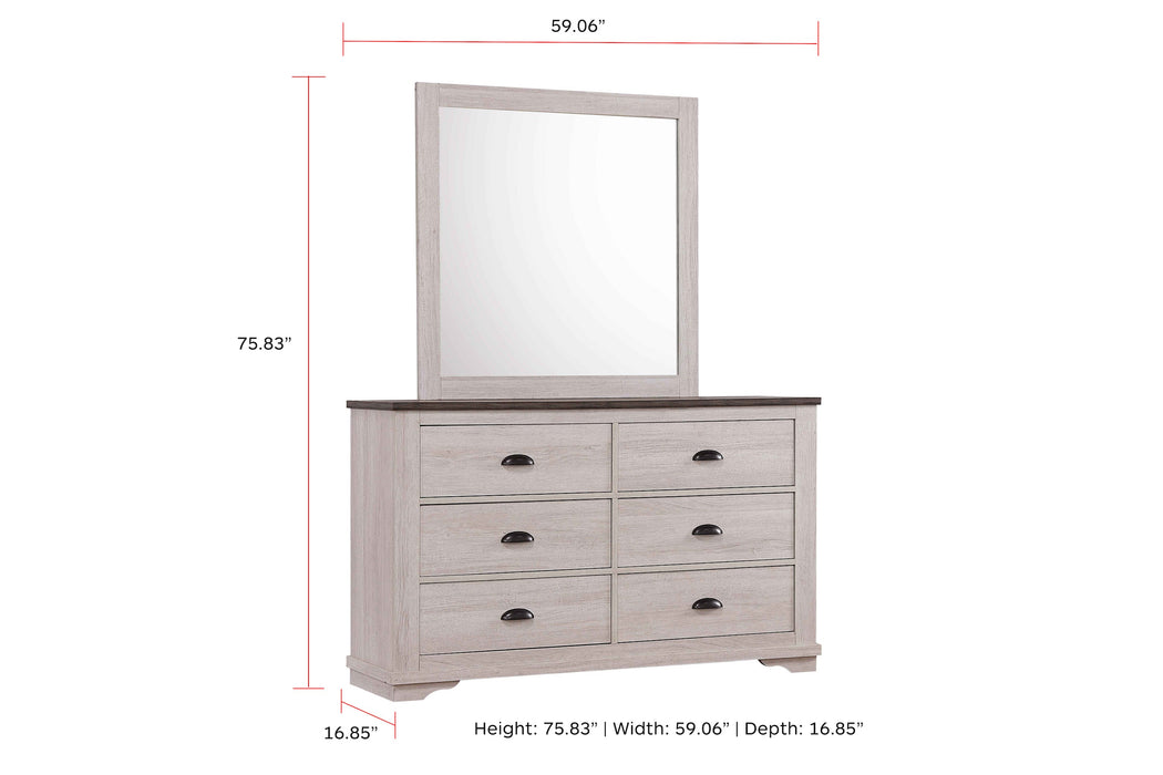 Coralee Chalk/Gray Dresser