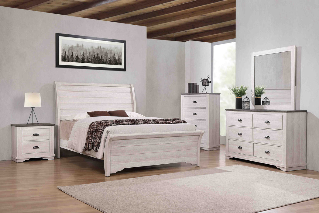 Coralee Chalk/Gray Queen Sleigh Bed