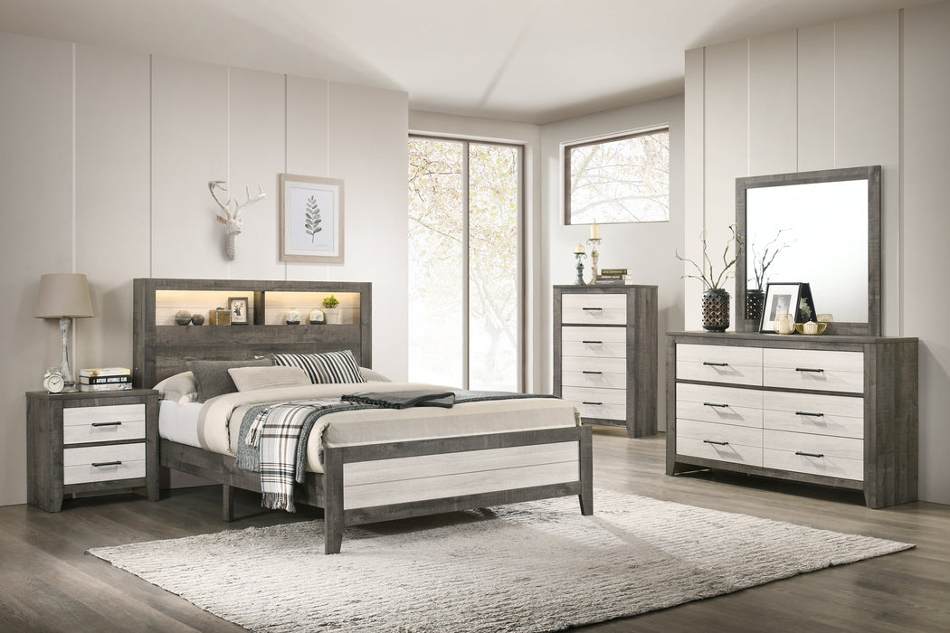 Rhett Brown/Cream LED Platform Bedroom Set