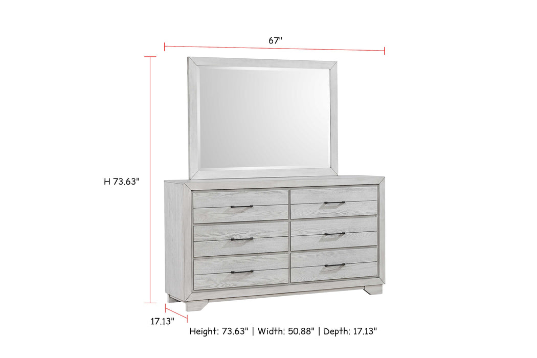 White Sands Chalk Bedroom Mirror (Mirror Only)