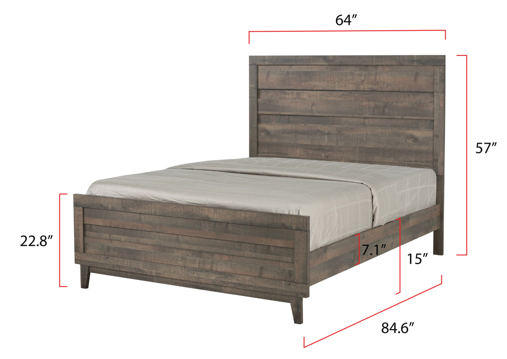 Tacoma Rustic Brown Queen Panel Bed