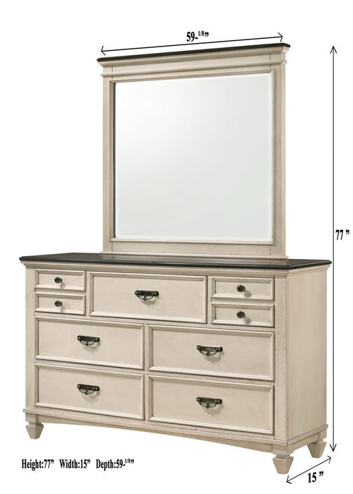 Sawyer Cream/Brown Bedroom Mirror (Mirror Only)