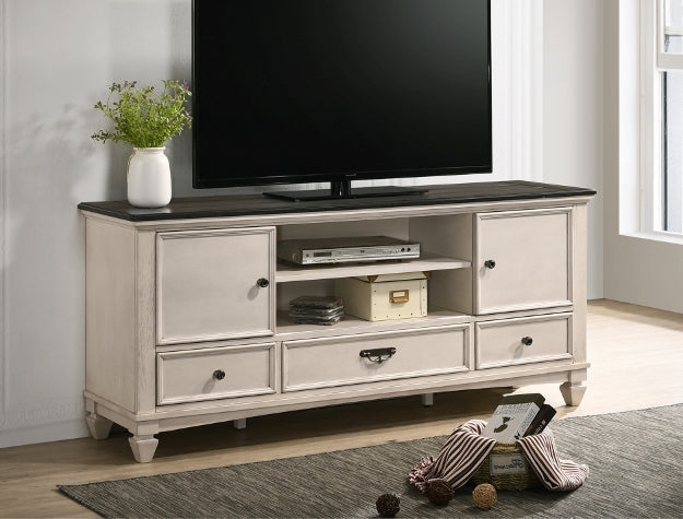 Saywer Antique 68" White/Brown TV Stand