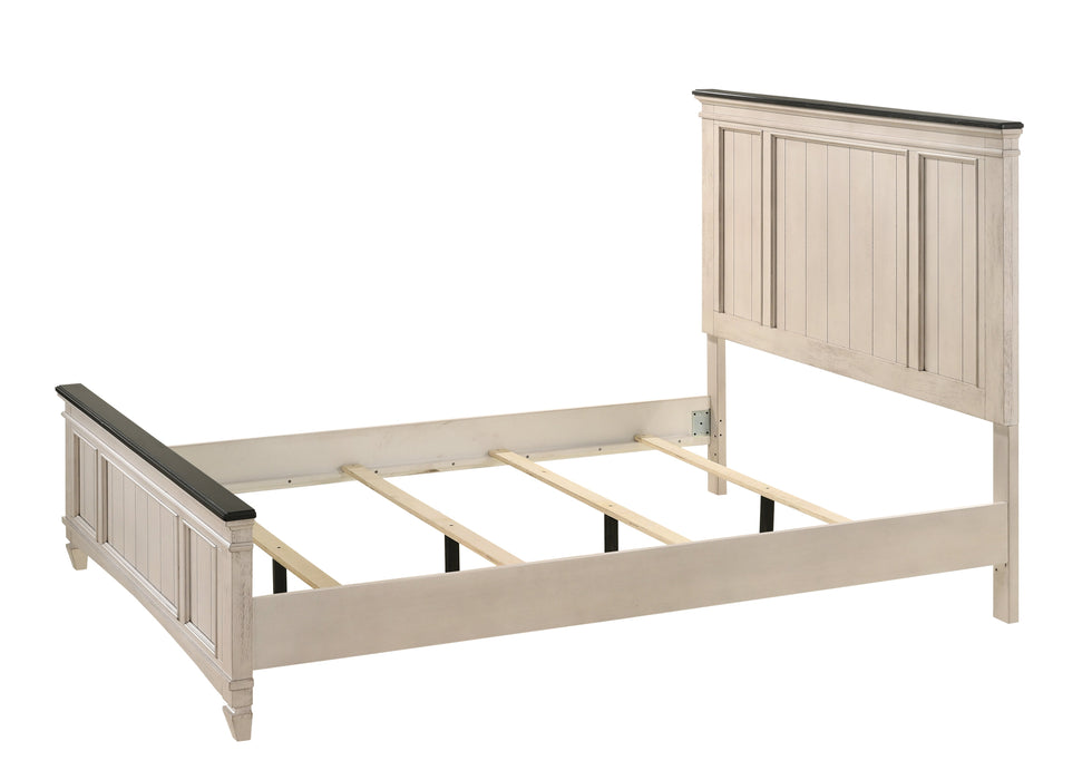 Sawyer Cream/Brown Panel Bedroom Set