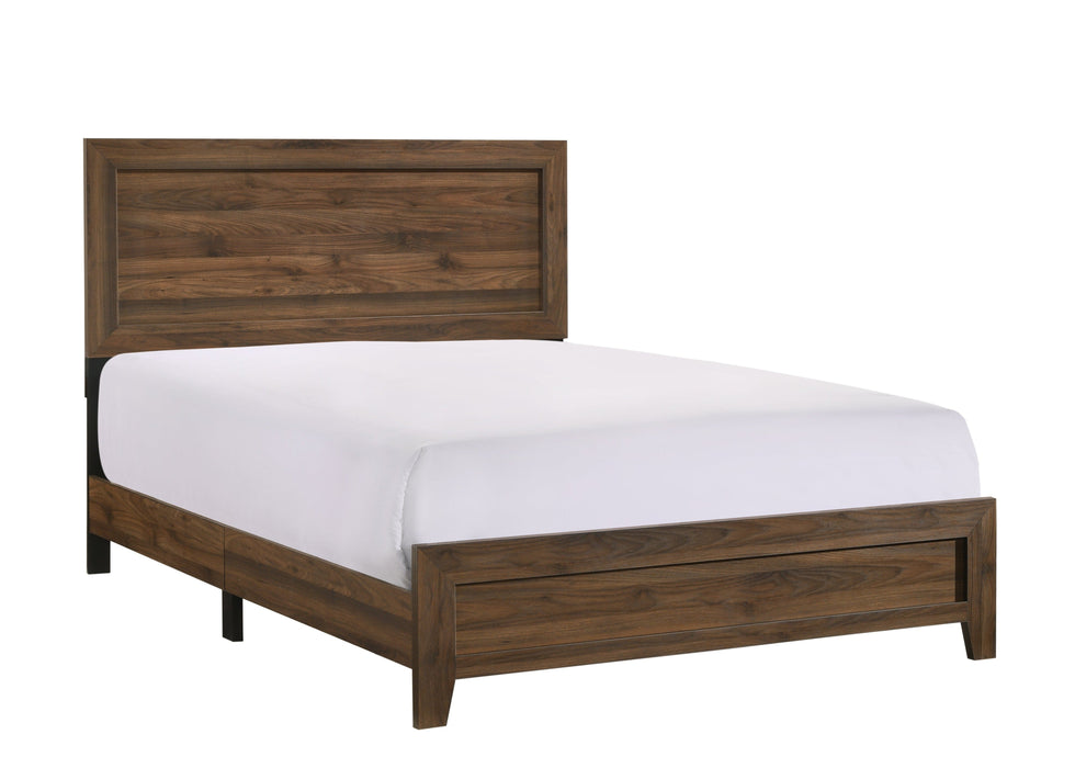 Millie Cherry Brown Queen Panel Bed