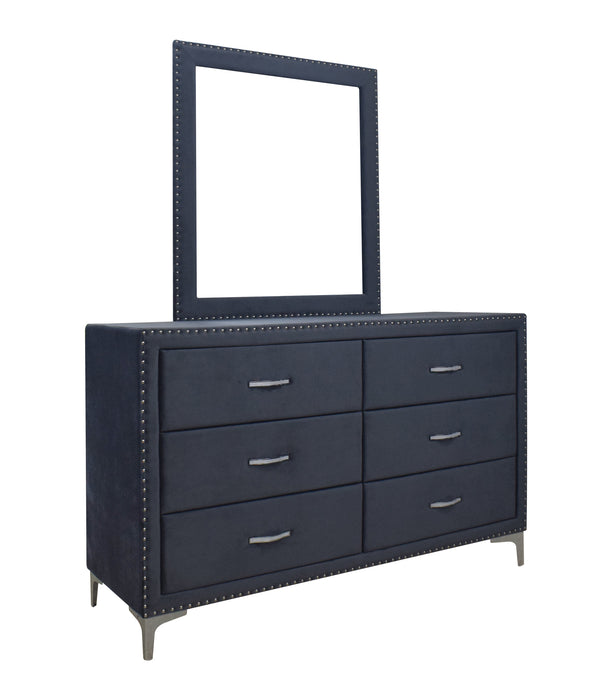 Lucinda Velvet Dark Gray Dresser