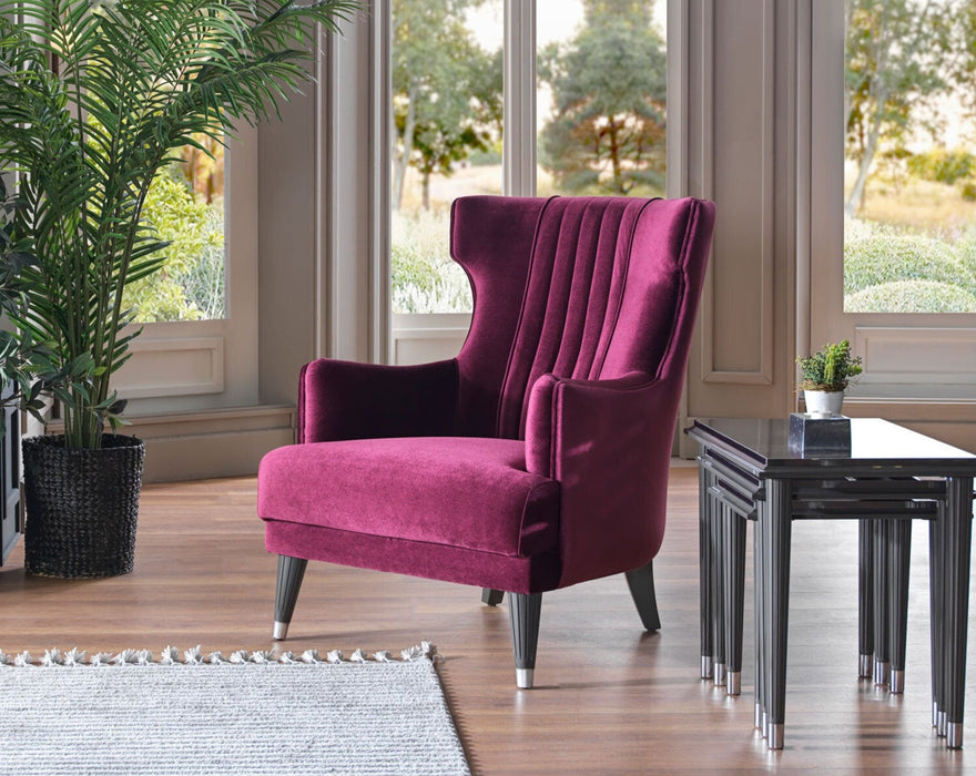 Deren Burgundy Gravita Accent Chair