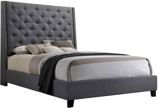 Chantilly Gray King Upholstered Bed