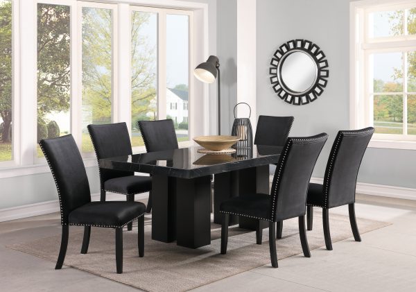 Black Faux Marble Dining Table