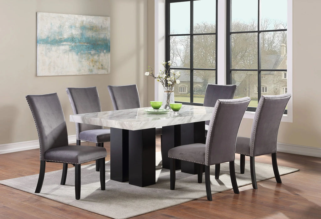 Transitional Grey Solid Wood Dining Chair