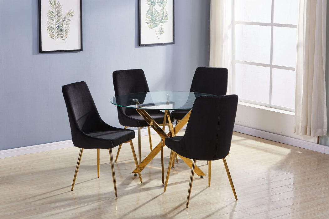 Black & Gold Velvet Dining Chair