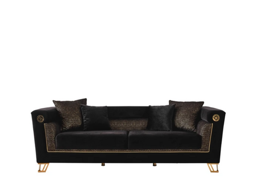 Diamond Black Velvet Sofa