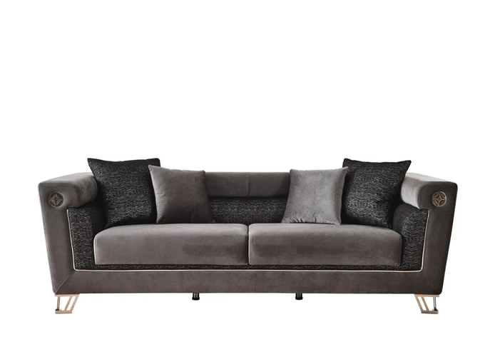 Diamond Grey Velvet Sofa