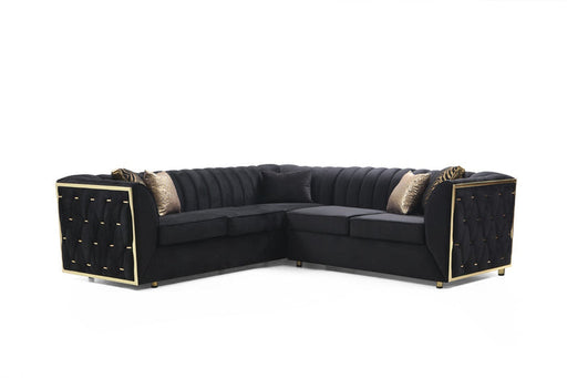 Dream Velvet Black 2 Pc Sectional