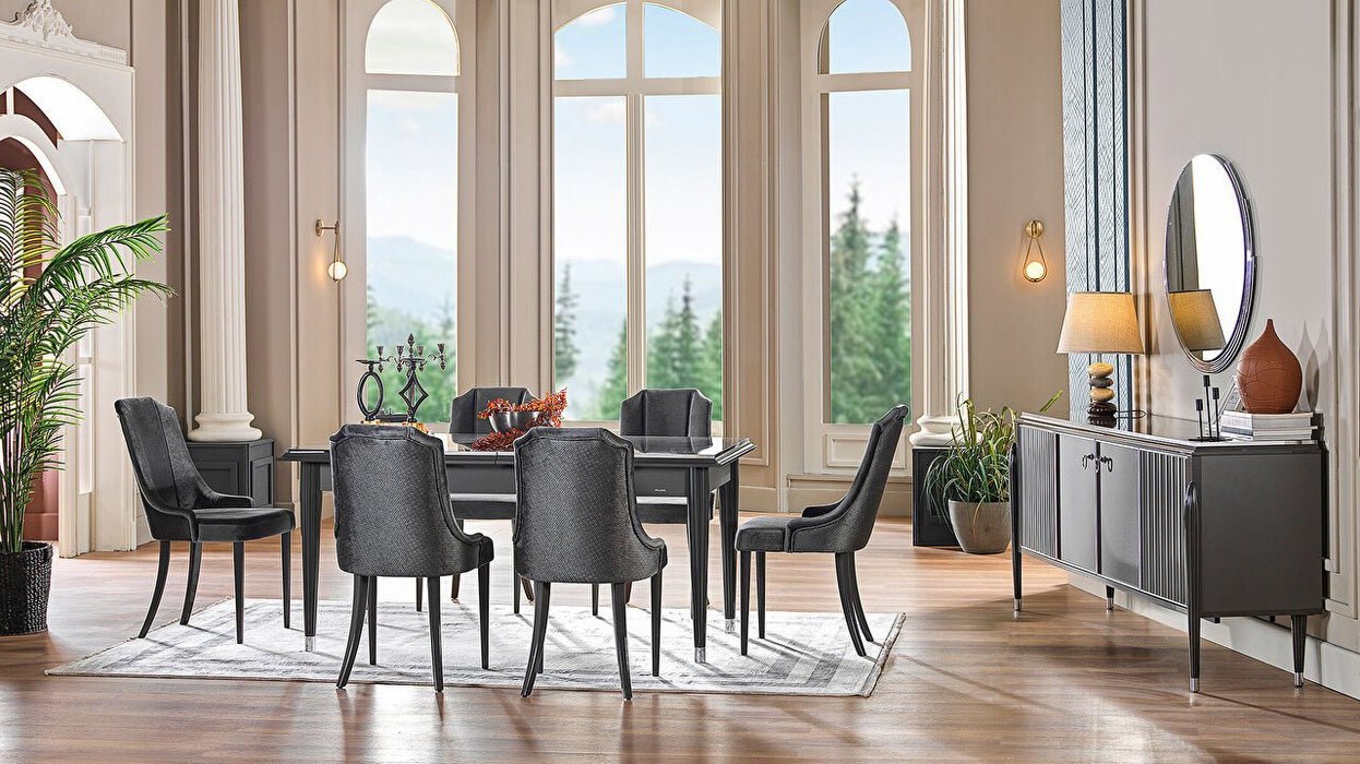 Gravita Expandable Dining Room Set (Prada Grey)