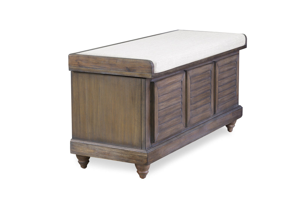 Woody Antique Gray Lift Top Storage Bench