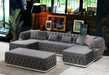 Jester Velvet Grey Double Chaise Sectional Sectionals