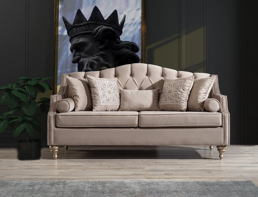 Lotus Mocha Velvet Loveseat Loveseat