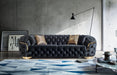 Lupino Black Velvet Living Room Set - Win Win Furniture