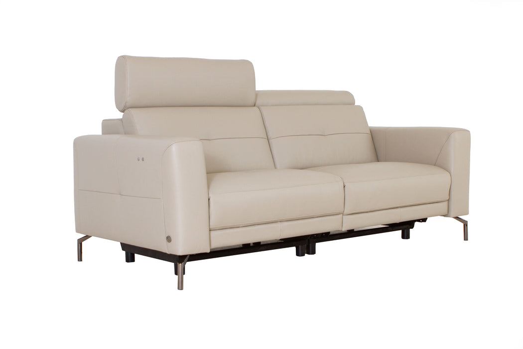 Marco Beige Leather Reclining Sofa