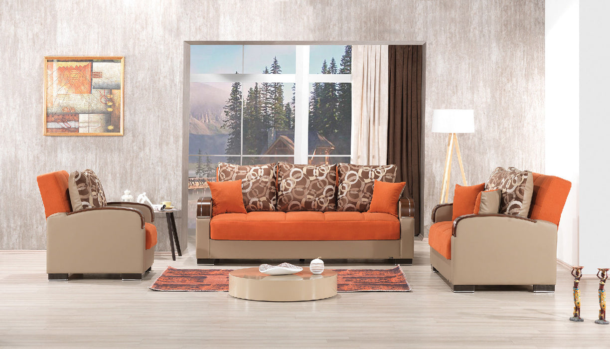 Mobimax Orange 3Pc Living Room Set