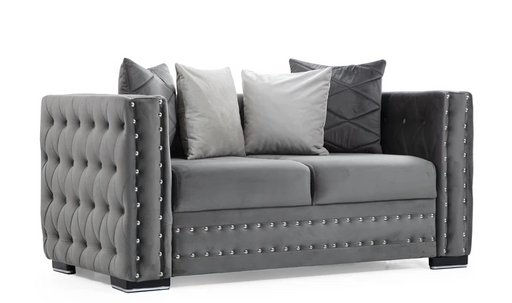 Mosby Gray Velvet Living Room Set