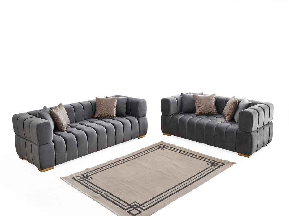 Ariana Gray Velvet Living Room Set