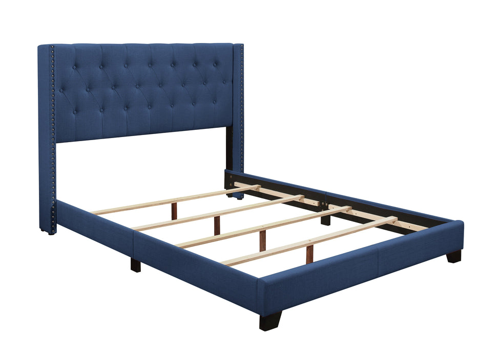 Barzini Blue Queen Upholstered Bed