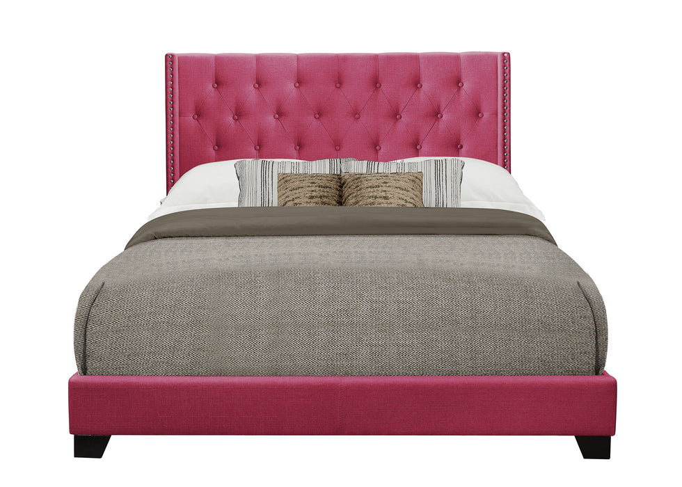 Barzini Pink Full Upholstered Bed