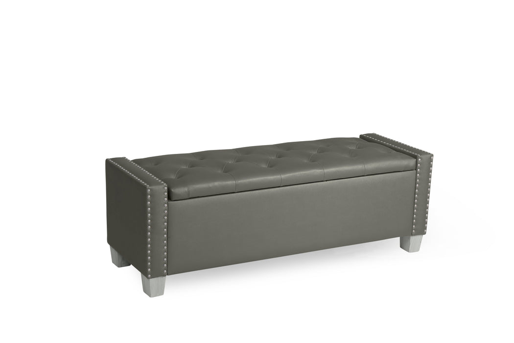 Franco Silver Velvet Storage Bench