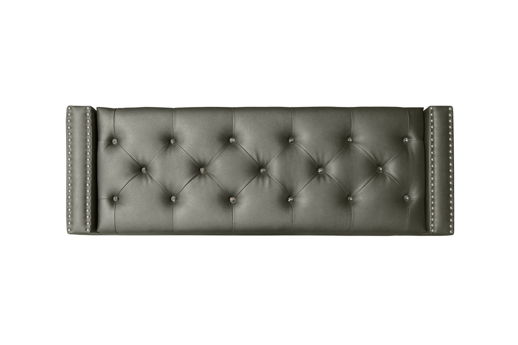 Franco Silver Velvet Storage Bench