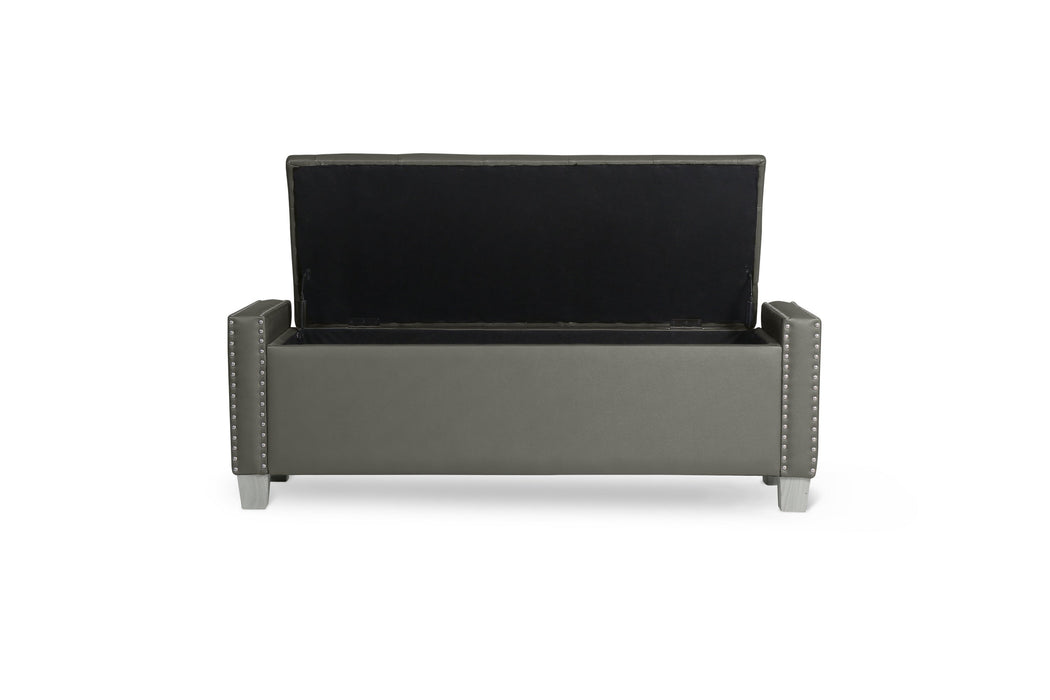 Franco Silver Velvet Storage Bench