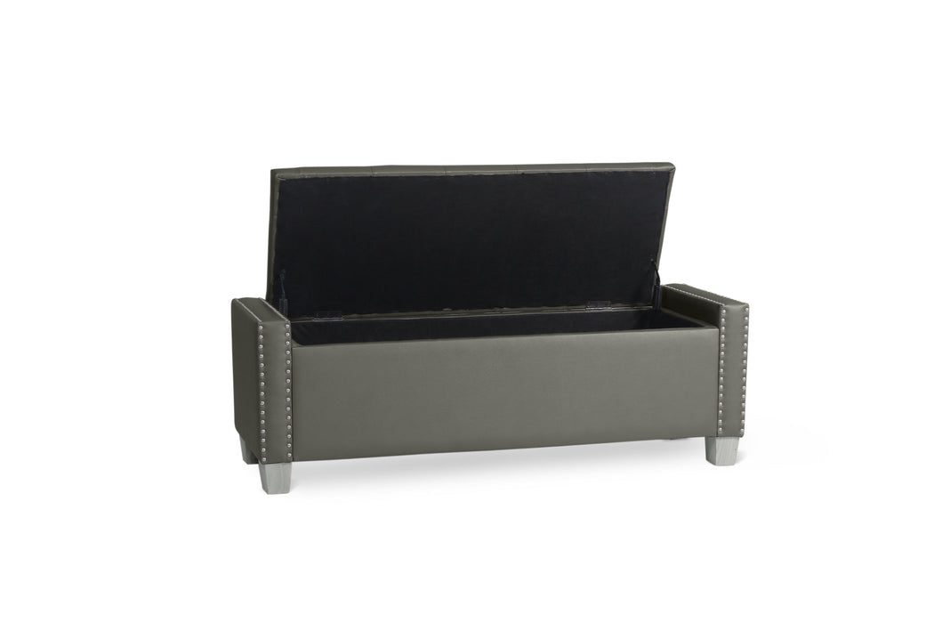 Franco Silver Velvet Storage Bench