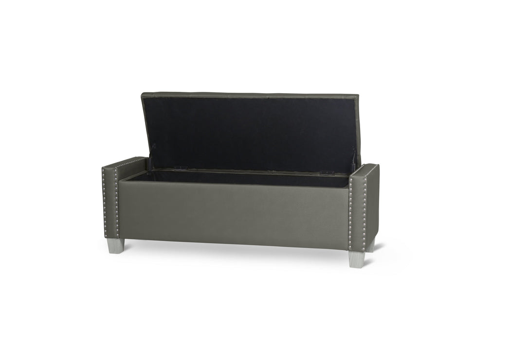 Franco Silver Velvet Storage Bench