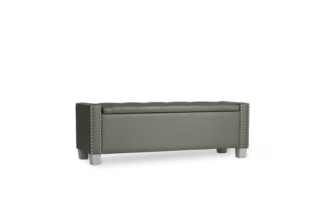 Franco Silver Velvet Storage Bench