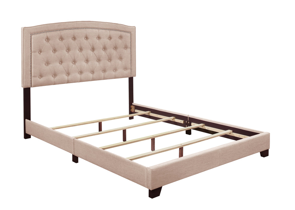 Linda Beige Queen Upholstered Bed