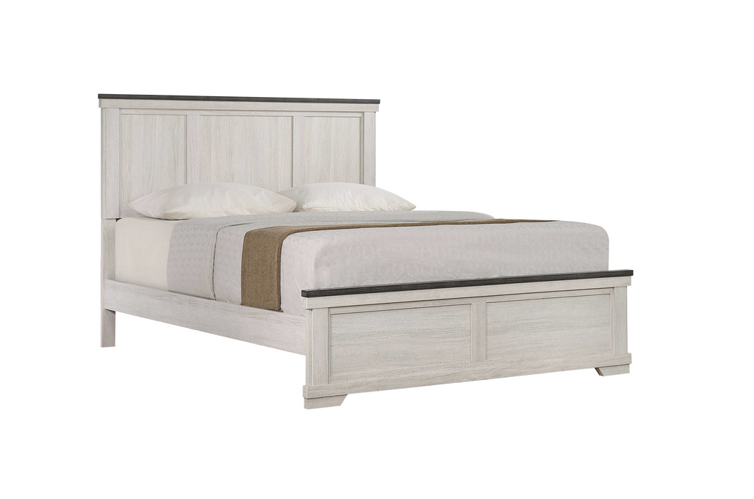 Leighton Cream/Brown Queen Panel Bed