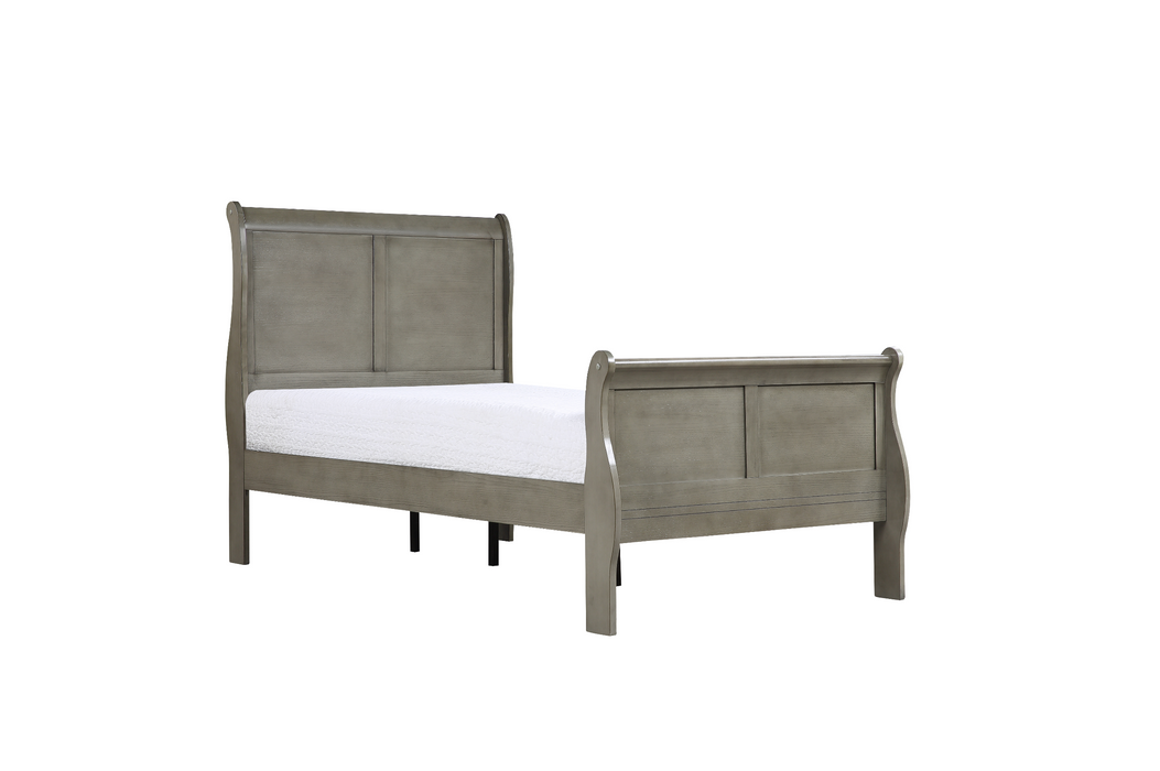 Louis Philip Gray Twin Sleigh Bed